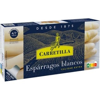 Espárragos blancos extra gruesos 4-7 piezas lata 150 g neto escurrido - Carretilla