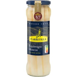 Espárragos blancos extra 5-7 piezas frasco 205 g neto escurrido - Carretilla