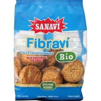 Fibravi Bio galletas integrales ecológicas sin huevos y sin leche bolsa 300 g - Sanavi
