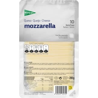 Queso  mozzarella de vaca elaborado con leche pasteurizada en lonchas envase 200 g - El Corte Ingles