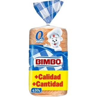 Pan de molde sandwich grande 0% azúcares añadidos bolsa 430 g - Bimbo