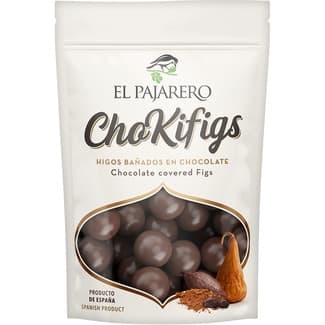Higos secos bañados en chocolate bolsa 120 g - El Pajarero
