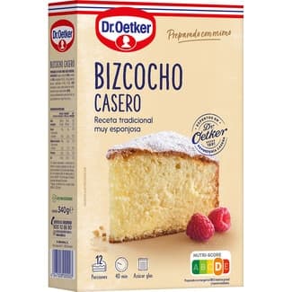 Bizcocho casero receta tradicional muy esponjosa 12 porciones estuche 340 g - Dr.oetker