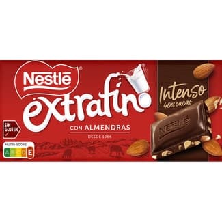 Chocolate con leche intenso 40% con almendras y sin gluten tableta 123 g - Nestle Extrafino