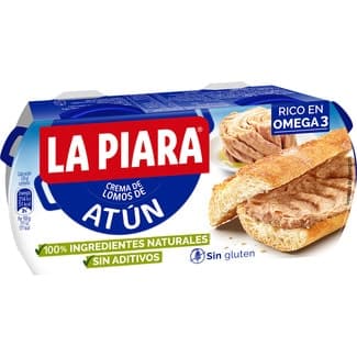 Paté de atún sin gluten pack 2 lata 75 g neto escurrido - La Piara