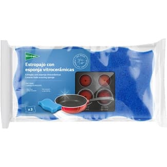 Estropajo con esponja vitrocerámica envase 3 unidades - El Corte Ingles