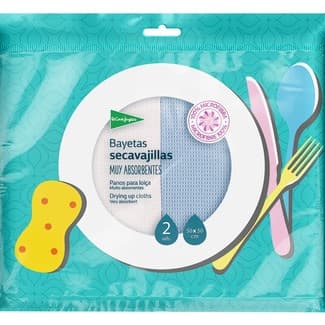 Bayetas microfibra secavajillas muy absorbentes 50x50cm bolsa 2 unidades - El Corte Ingles