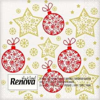 Black Label servilletas decorado Estrella 3 capas 33x33 cm paquete 20 unidades - Renova
