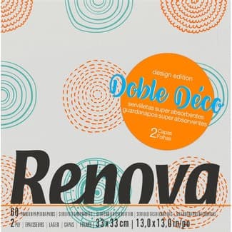 Servilleta Doble Déco super absorbentes 3 capas paquete 60 unidades - Renova