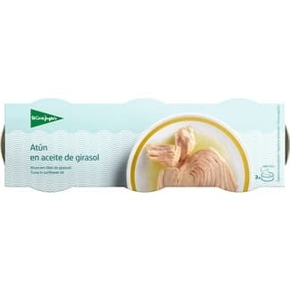 Atún en aceite de girasol pack 3 lata 60 g neto escurrido - El Corte Ingles