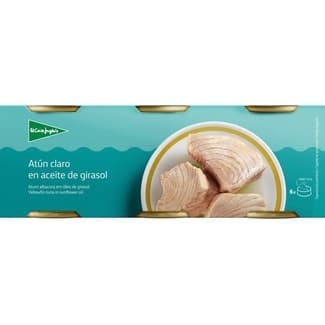 Atún claro en aceite de girasol pack 6 lata 80 g neto escurrido - El Corte Ingles