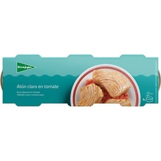 Atún claro en tomate pack 3 lata 52 g neto escurrido - El Corte Ingles