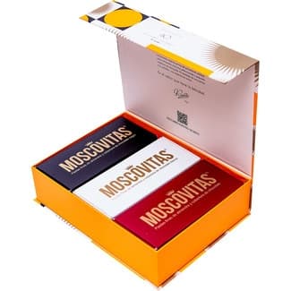Pastas de almendra con 3 coberturas de chocolate Edición 40 aniversario estuche 480 g - Moscovitas