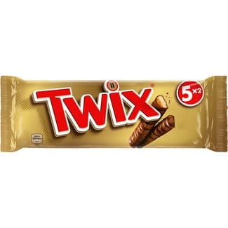 Barritas de chocolate y caramelo 5 unidades envase 250 g - Twix