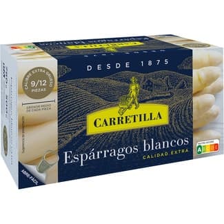 Espárragos blancos extra gruesos 9-12 piezas lata 500 g neto escurrido - Carretilla