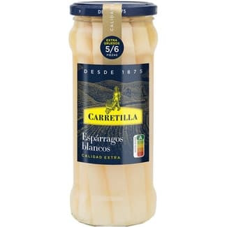 Espárragos blancos extra gruesos 5-6 piezas frasco 325 g neto escurrido - Carretilla