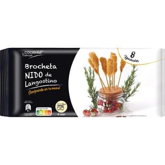 Brocheta nido langostino 8 unidades bandeja 104 g - Cocinarte