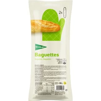 Baguettes de pan precocido 2 unidades envase 250 g - El Corte Ingles