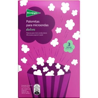 Palomitas para microondas dulces pack 3 bolsas 100 g - El Corte Ingles