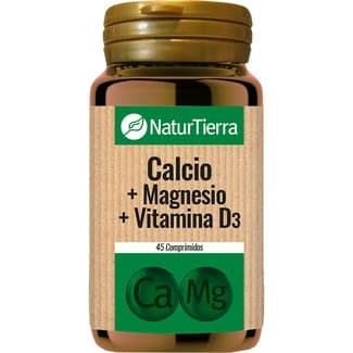 Calcio, magnesio y vitamina D3 + silicio orgánico envase 45 comprimidos - Naturtierra