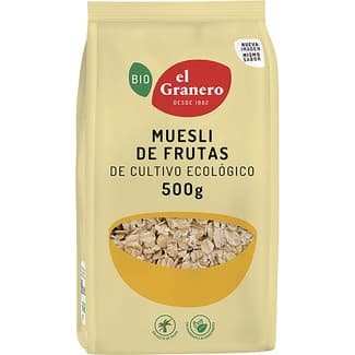 Bio Muesli con frutas ecológico bolsa 500 g - El Granero Integral