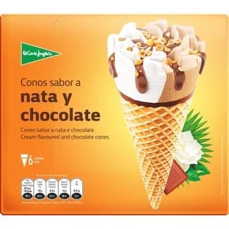 Conos de helado sabor nata y chocolate 6 unidades estuche 720 ml - El Corte Ingles