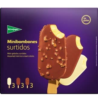 Minibombón helado surtido sin gluten 9 unidades estuche 450 ml - El Corte Ingles