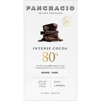 Chocolate negro intenso 80% cacao tableta 100 g - Pancracio