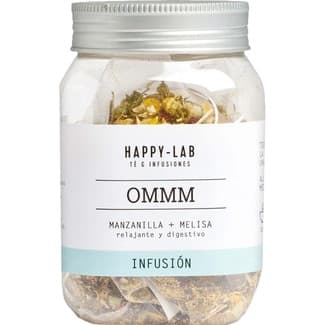 OMMM infusión ecológica relajante y disgestivacon de melisa y manzanilla frasco 14 bolsitas - Happy Lab