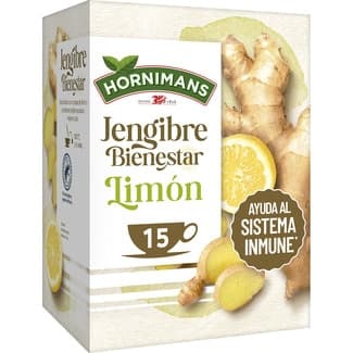 Bienestar infusión de jengibre y limón envase 15 bolsitas - Hornimans
