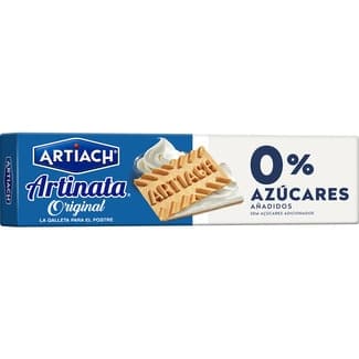 Galletas de barquillo rellenas de nata sin azúcar paquete 175 g - Artiach Artinata