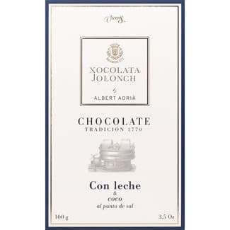 Tradición 1770 chocolate con leche y coco al punto de sal tableta 100 g - Jolonch