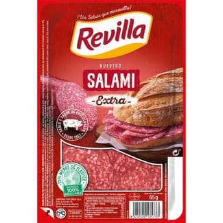 Salami extra en lonchas sin gluten envase 65 g - Revilla