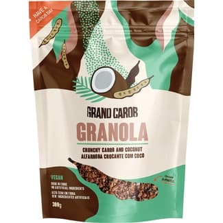Granolas de algarroba crujiente con coco veganas paquete 300 g - Grand Carob