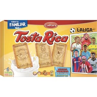 Galletas de desayuno con vitaminas hierro calcio y cereales caja 760 g - Cuetara Tosta Rica