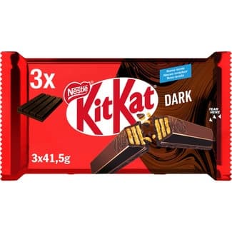 Barritas de galleta recubiertas de chocolate negro 70% envase 3 unidades - Nestle Kit Kat