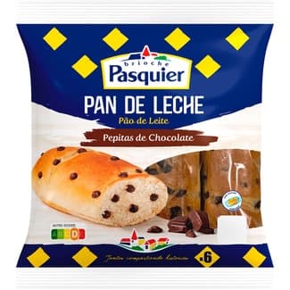 Pan de leche con pepitas de chocolate 6 unidades bolsa 210 g - Pasquier