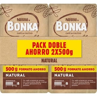 Café molido natural de cultivo sostenible pack 2 paquetes 500 g - Bonka