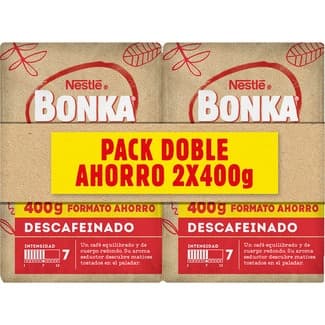 Café descafeinado molido intensidad 6 pack 2 paquetes 400 g - Bonka