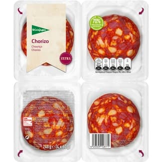 Chorizo extra en lonchas pack 4 x 60 g envase 240 g sin gluten - El Corte Ingles
