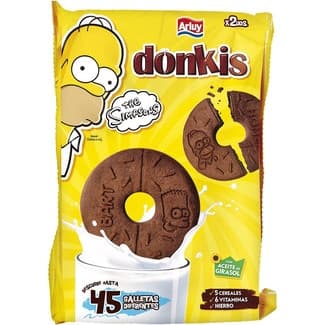 Donkis The Simpsons galletas chocolateadas paquete 400 g - Arluy