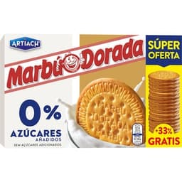 Galletas de desayuno doradas al horno 0% azúcares añadidos estuche 400 g - Artiach Marbu Dorada