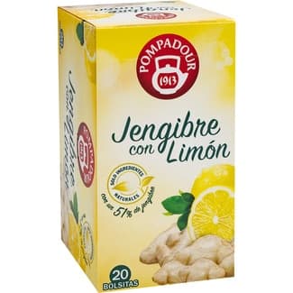 Infusión de jengibre al 51% con limón estuche 20 bolsitas - Pompadour