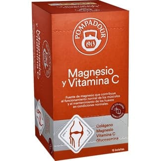 Infusión de magnesio y vitamina C con colágeno hidrolizado estuche 15 bolsitas - Pompadour