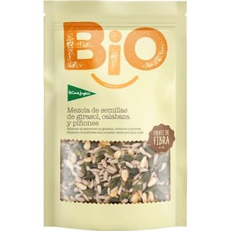 Mezcla de semillas de girasol y calabaza peladas crudas y piñones pelados crudos ecológico bolsa 200 g - El Corte Ingles Bio