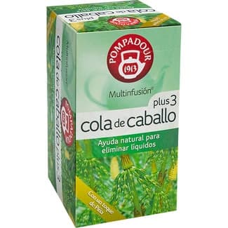 Infusión de cola de caballo plus 3 ayuda natural para eliminar líquidos estuche 20 bolsitas - Pompadour
