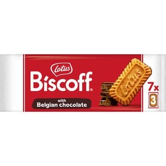 Galletas caramelizadas con chocolate belga 7 pack de 3 unidades estuche 132 g - Lotus Biscoff