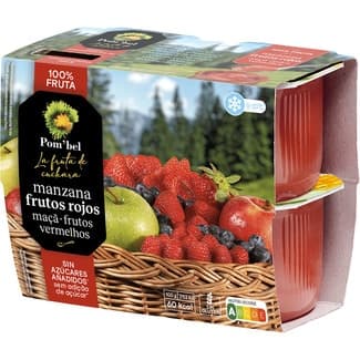 Compota de manzana y frutos rojos sin gluten pack 4 tarrina 100 g - Pom'bel
