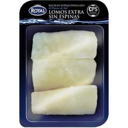 Lomos extra de bacalao ultracongelado al punto de sal bandeja 270 g neto escurrido - Royal