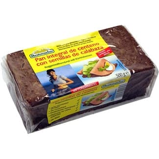 Pan integral de centeno con semillas de calabaza paquete 500 g - Mestemacher